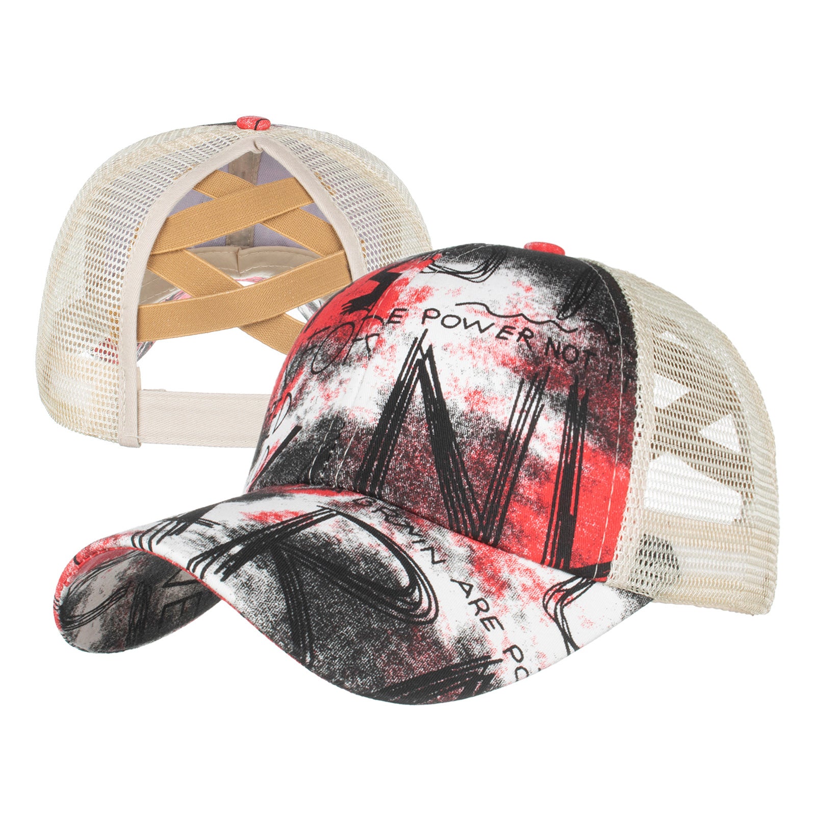 Wholesale Cotton Polyester Cross Ponytail Baseball Hats